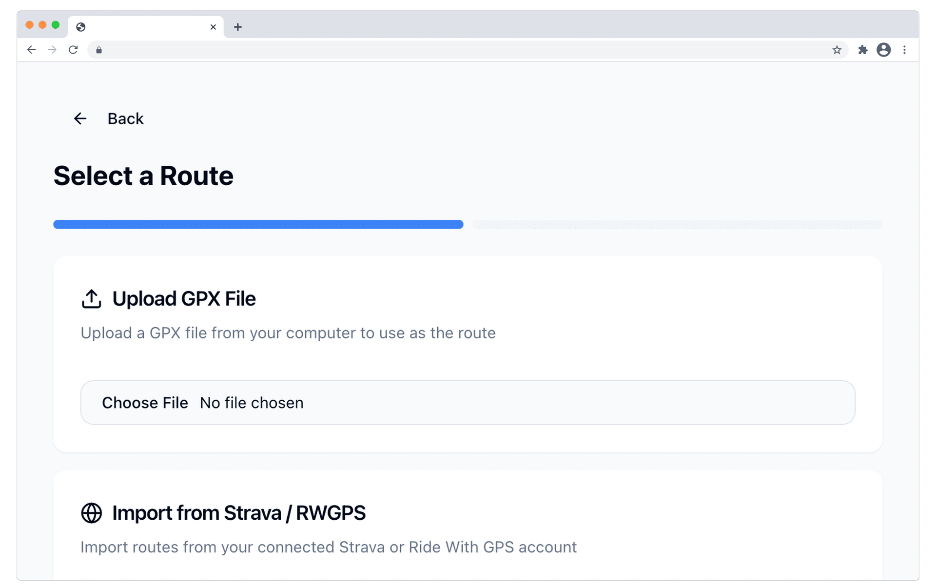 Equipe route import from Strava